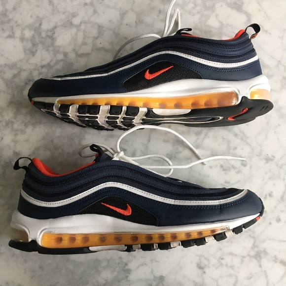 nike Shoes | Air Max 97 Midnight Navyhabanero Red Sz 11 Nike Air Max 97 Midnight NavyHabanero Red A Classic Sneaker